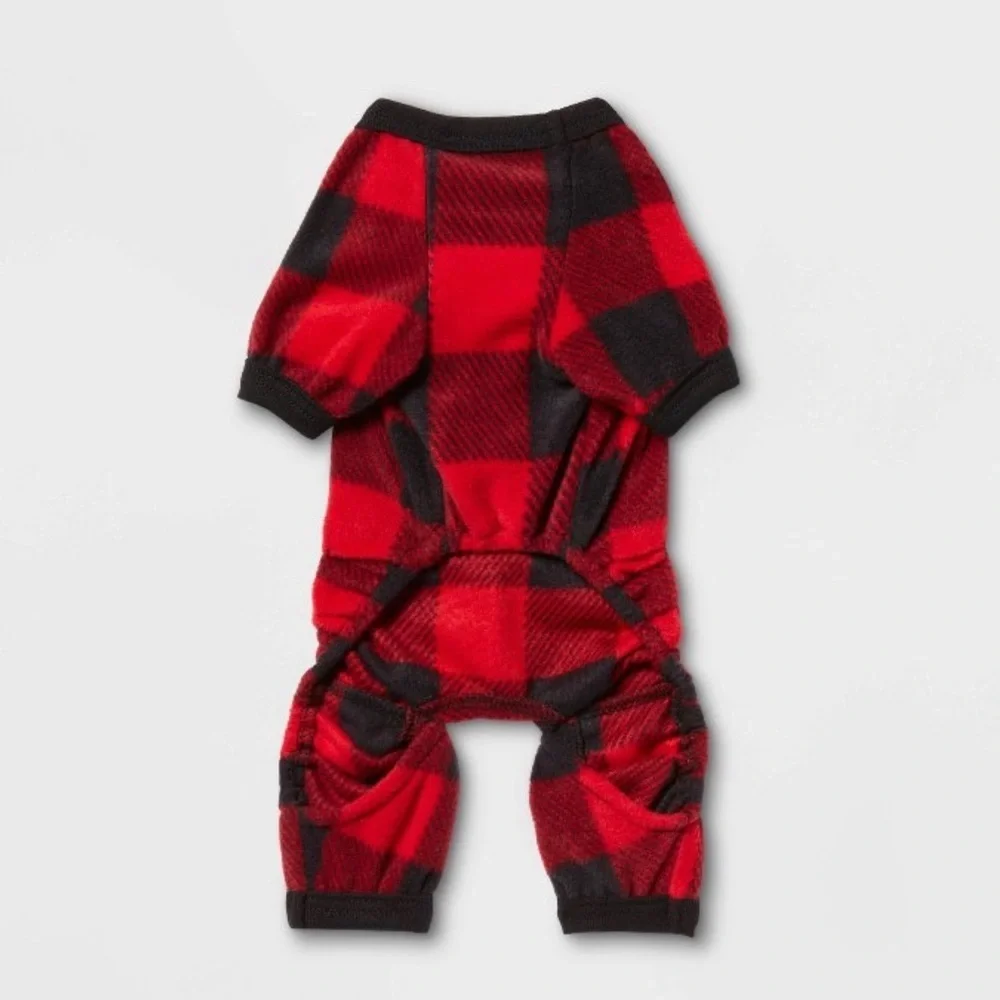 NWT  Dog and Cat Buffalo Check Pajama with Sleeves - Wondershop XS extra small